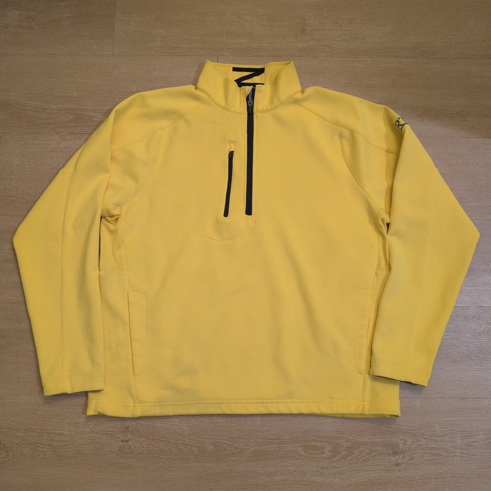 Zero Restriction Tour Series Mens XL Yellow Quarter Zip Golf Pullover Jacket